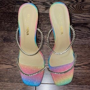 NWOT Fashion Nova Rainbow heels